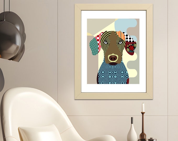 Vizsla Art Print, Hungarian Dog Pet Portrait Puppy Canine Poster