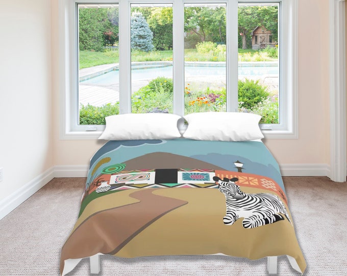 African Duvet Cover, Afrocentric Bedding