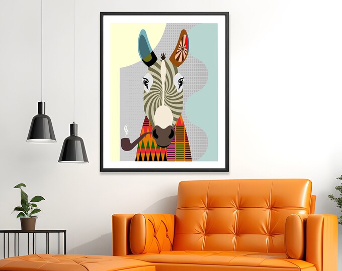 Donkey Art Print, Funny Animal Poster Home Decor