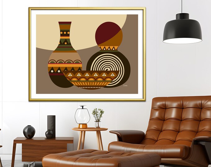African Calabash Gourds, Afrocentric Decor Ethnic African