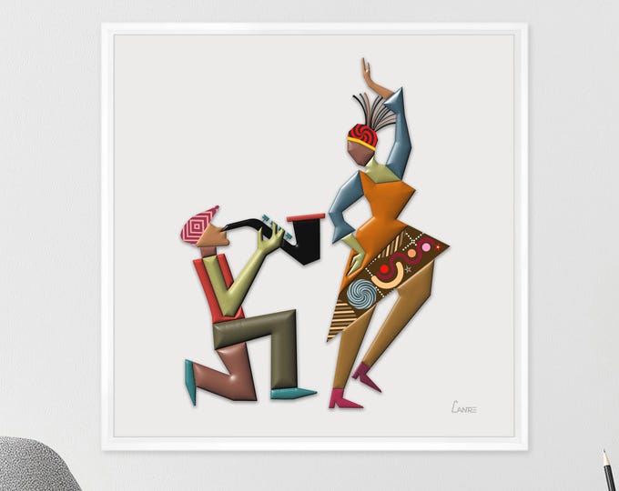 Saxophone Art Jazz Painting, Dancing Queen Gift Music Lover DJ Print
