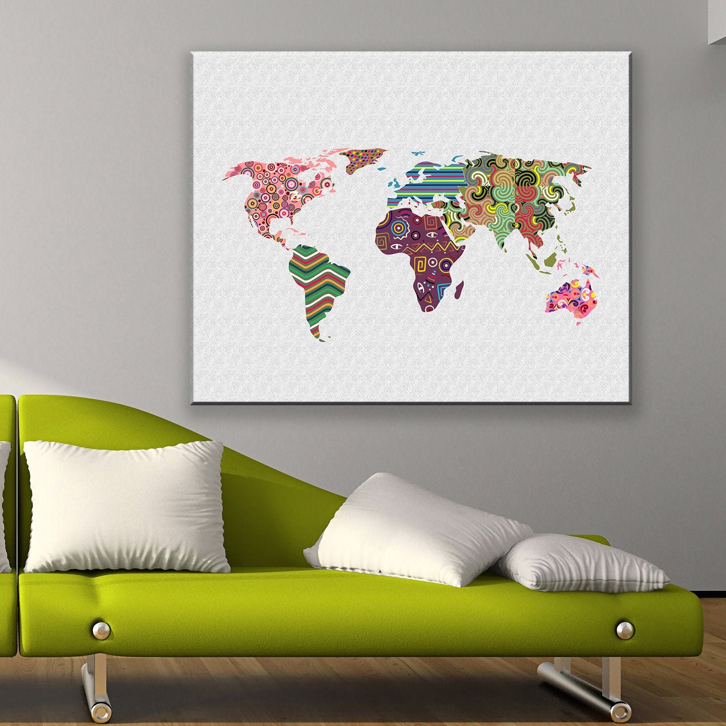 World Map Poster, Global Map Wall