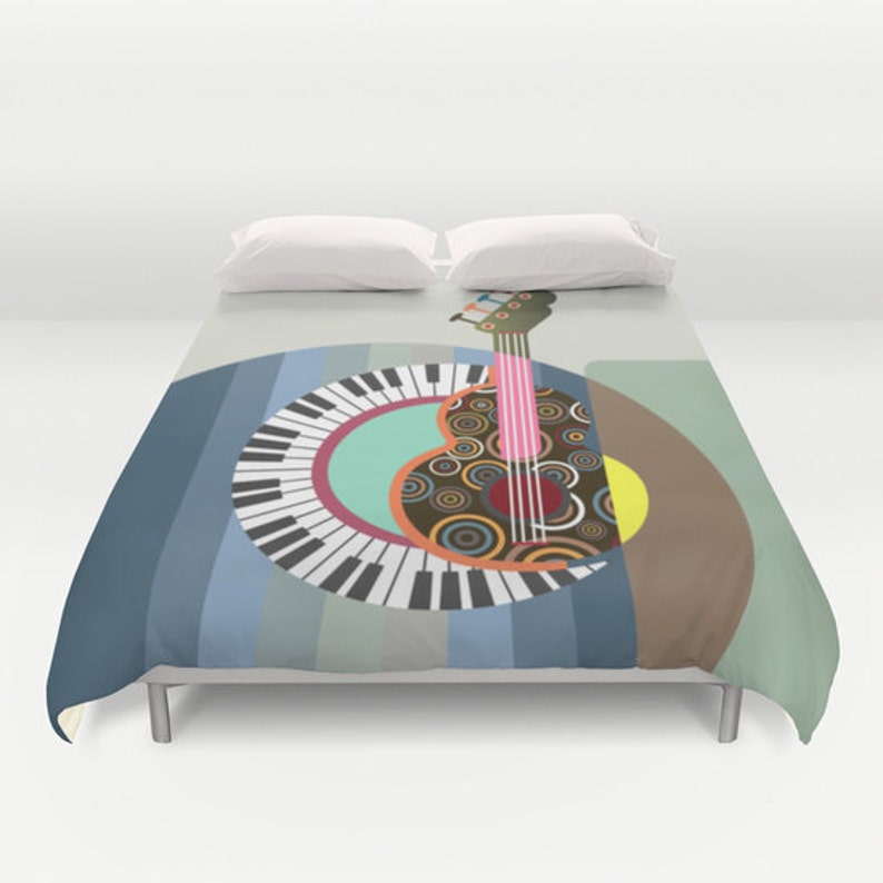 Music Bedding Cute Bedding Duvet Cover Queen Duvet Cover Etsy