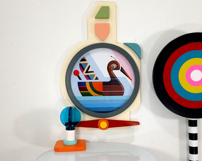 Abstract Duck Wood Wall Art: Cubist Sculpture, Resilience Gift