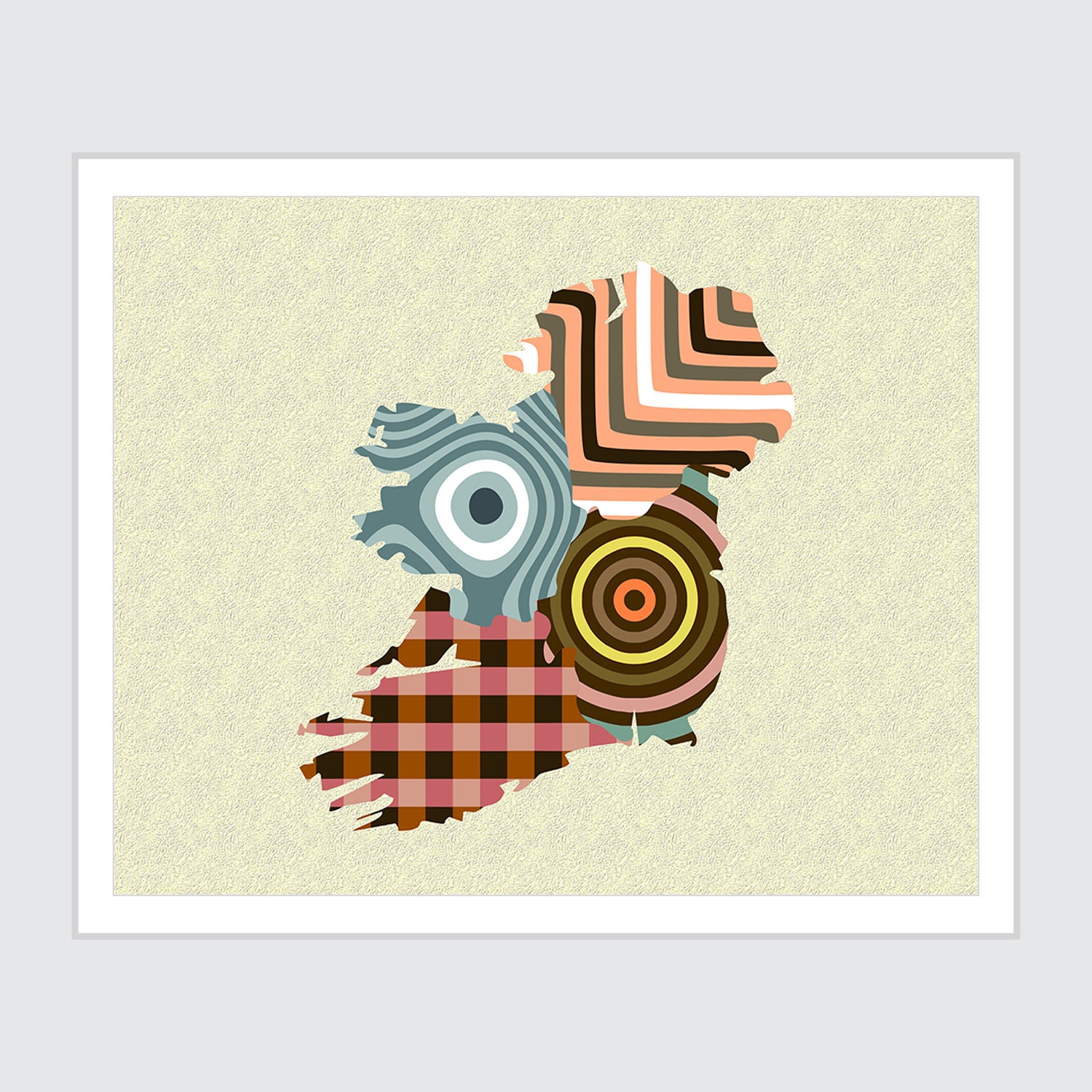 Ireland Map Art Print, Dublin St Patrick Gift Decor