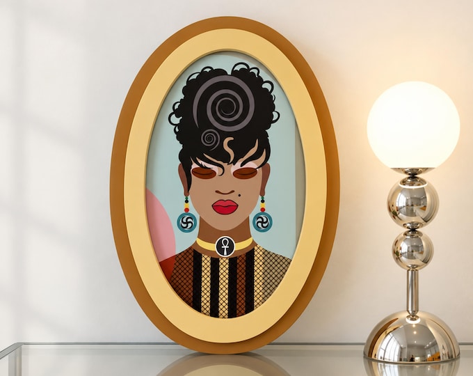 Tresses of Pride II: Afrocentric Pop Art Black Woman Wall Art, Natural Hair Decor