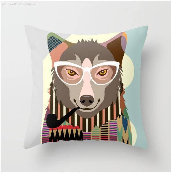 Wolf Tote Gift Bag, Funny Wild Wolf Art