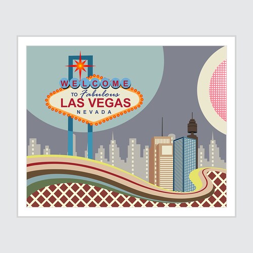 Las Vegas Las Vegas Travel Poster Las Vegas Poster Las Etsy