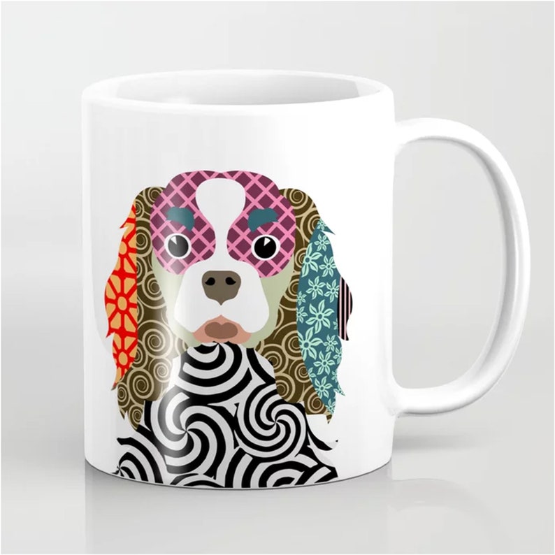 King Charles Cavalier Mug Dog Colorful Ceramic Cup image 1