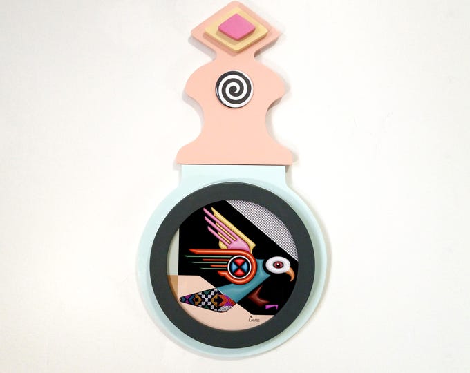 Cubist Eagle Wood Wall Sculpture: Geometric Bird Art, Inspirational Decor