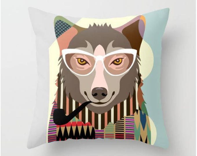 Wolf Pillow Home Decor, Funny Wolf Art