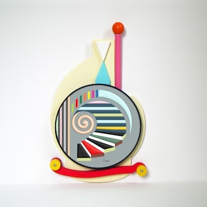 La vita è una scala, arte murale astratta, scultura in legno cubista, scala colorata, geometrica, pop art, prospettiva, decorazione, opera d'arte motivazionale, crescita