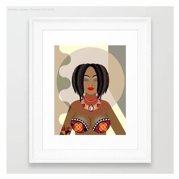 Impresión de arte de niña negra Reina nubia decoración de - Etsy