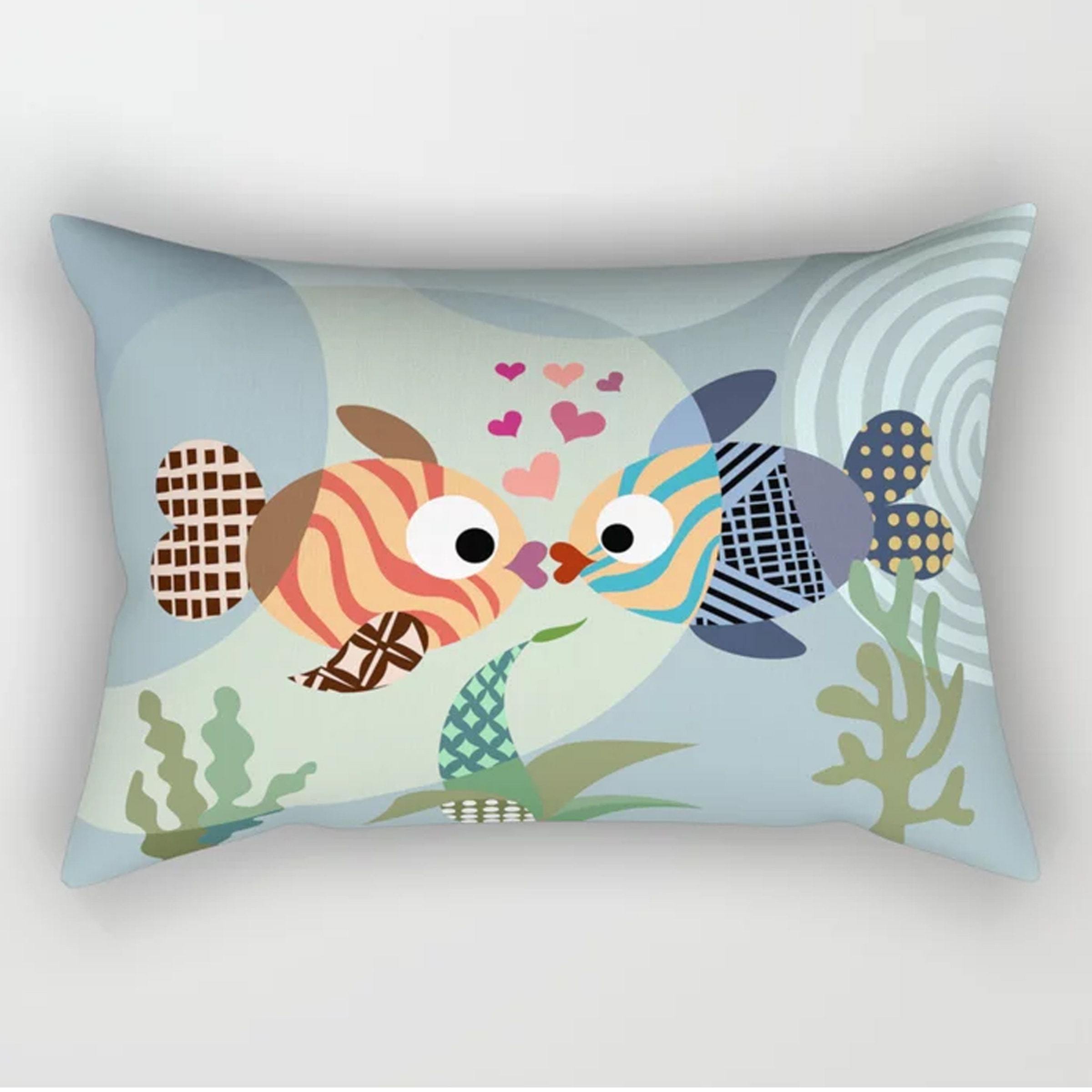 Kissing Fish Pillow, Love Fish Decor, Valentine Gift