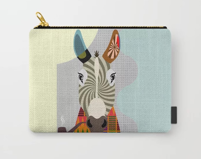 Donkey Purse, Animal Hipster Print Zipper Pouch