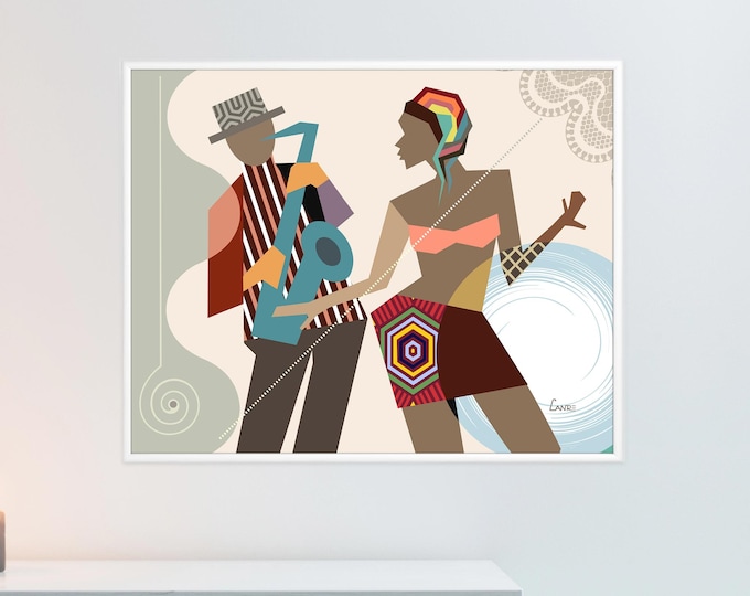 African American Wall Art Dance Gift Saxophone Pop Art Music Poster Decor Jazz Music Lover Gift