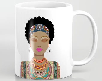 Black Girl Magic Mug, Afro Hair African American Cup