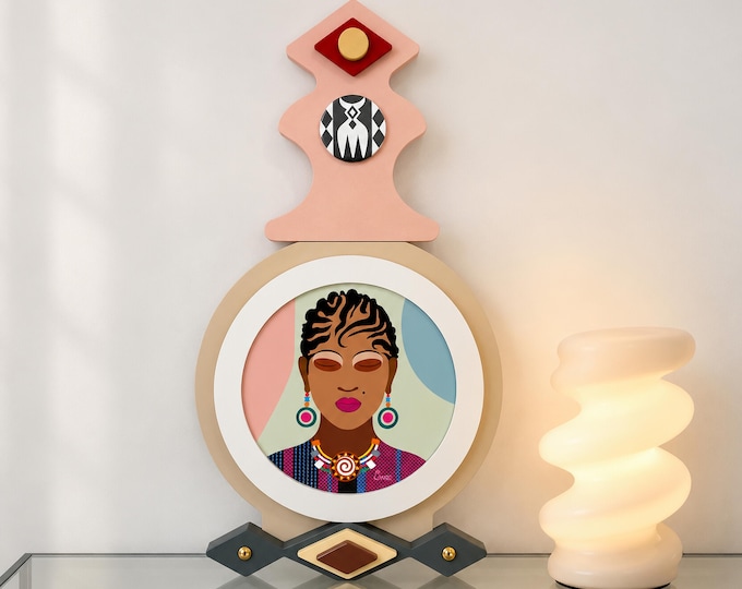 Black Girk Wall Art: Modern African American Wall Sculpture Ready to Hang Wooden Decor