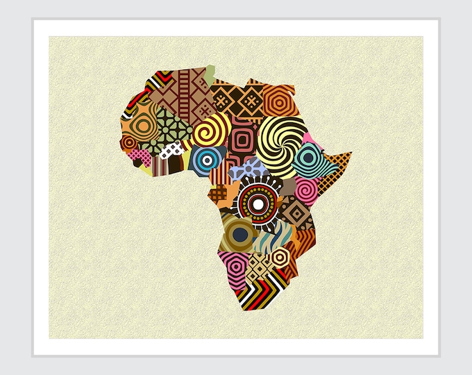 African Map Art, Pro Black Afrocentric Decor