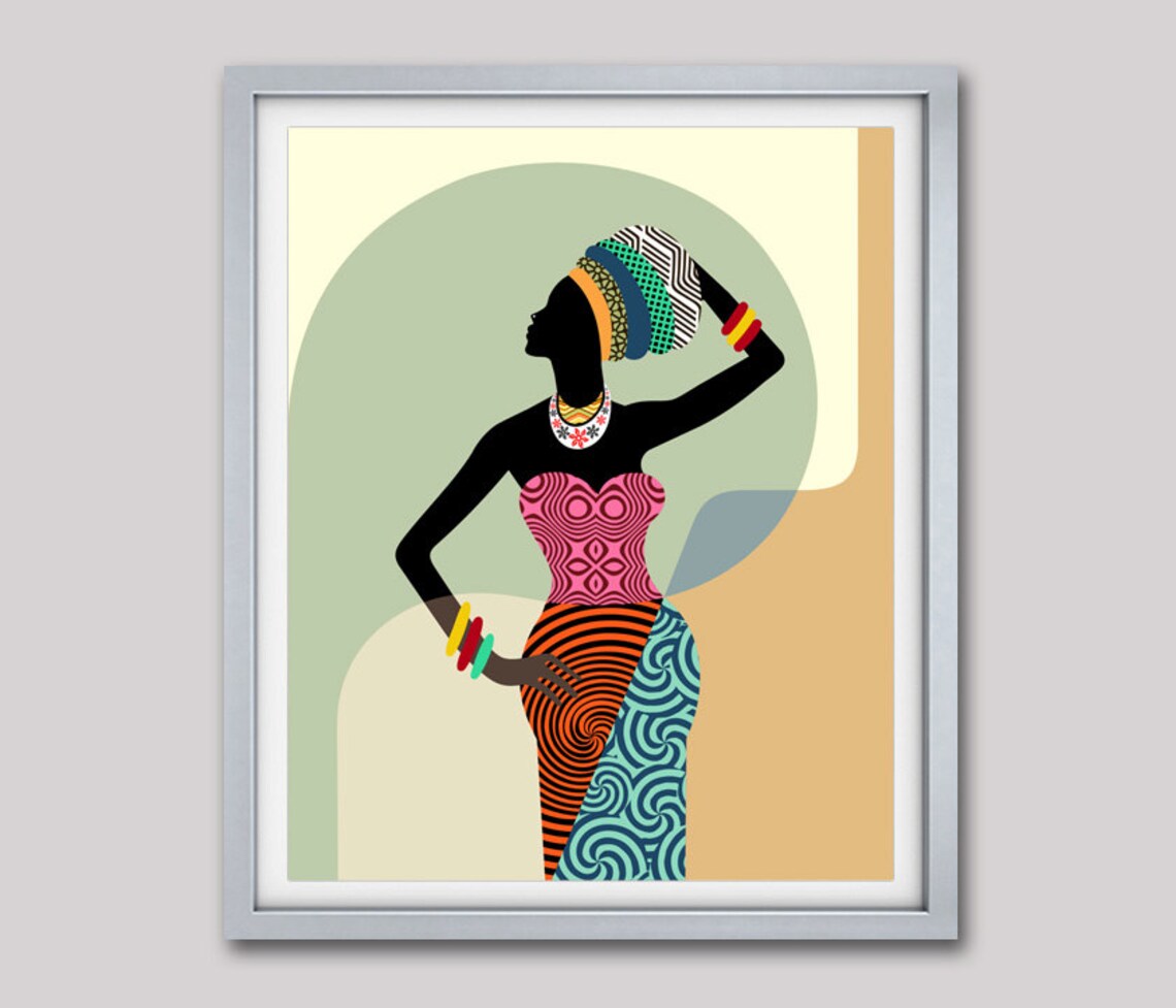 African Woman African Wall Art African Wall Decor Black Etsy
