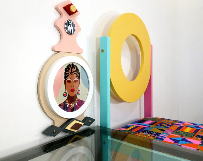 Black Girk Wall Art: Modern African American Wall Sculpture Ready to Hang Wooden Decor