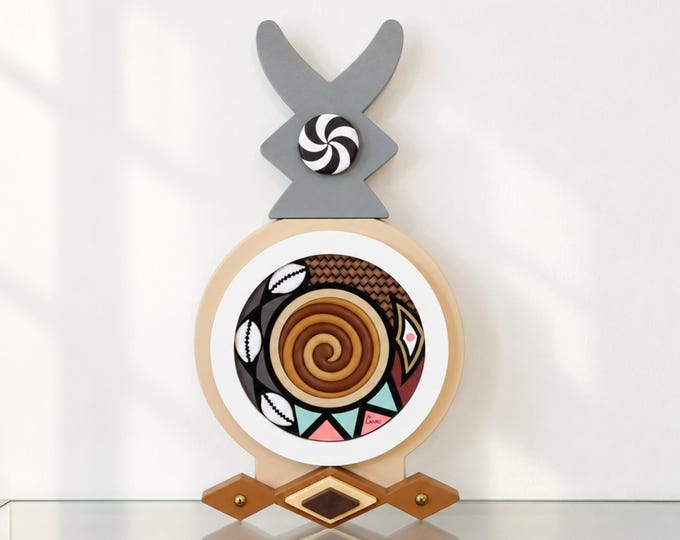Afro-Futurist Mandala Wooden Wall Art Afrocentric Geometric Sculpture Modern African Abstract Decor