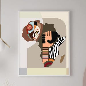 Carte décorative afrocentrique noire Pro de l'Unité africaine, art mural Black Love Africa Unity Diaspora