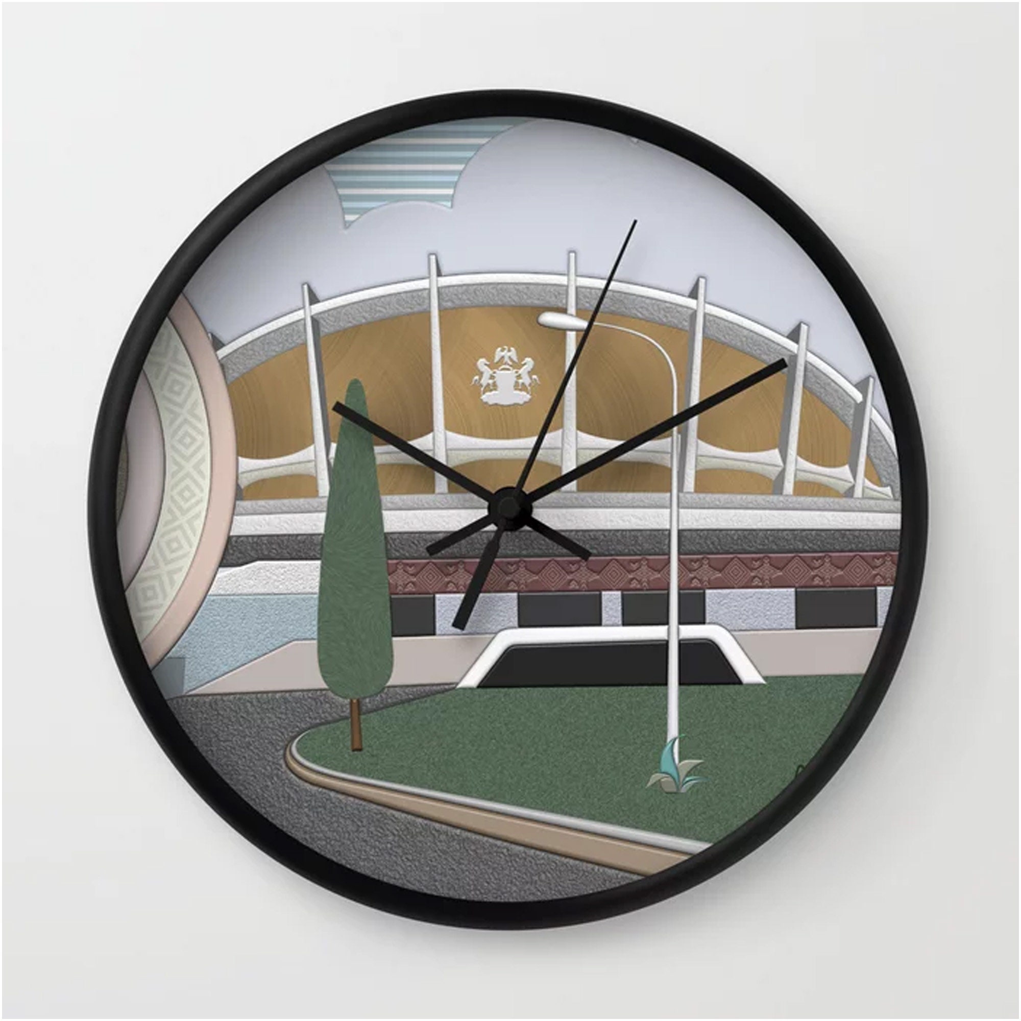 Lagos Landmarks Clock Nigerian Decor, African Art