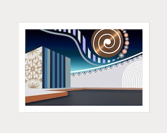 Minimalist Geometric Abstract Print Architectural Wall Art Limited Edition Contemporary African Design