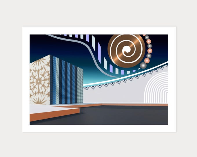 Minimalist Geometric Abstract Print Architectural Wall Art Limited Edition Contemporary African Design
