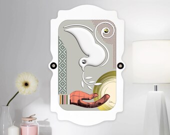 Celestial Calm Dove Wall Art: Modern Wooden Home Decor