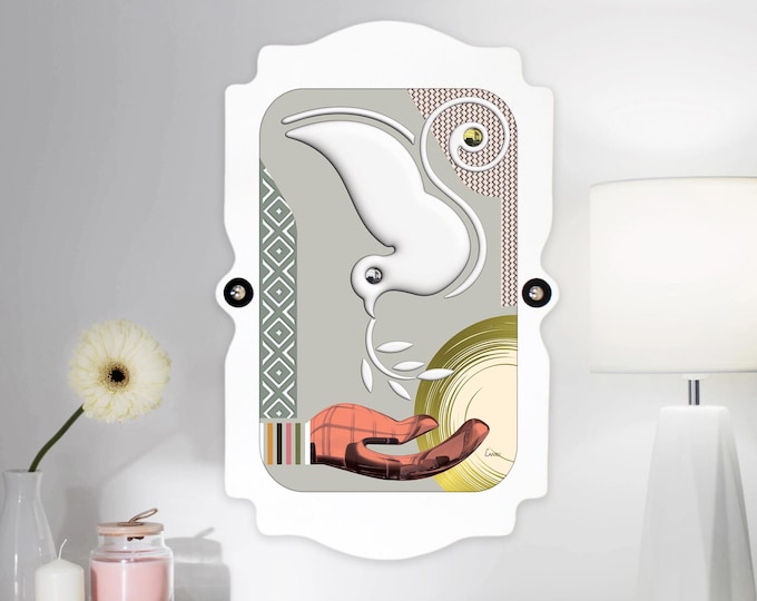 Peaceful Painting Unique Home Decor Inspirational Abstract Dove Modern Boho Wall Decor 3D Mid Century Minimalist Wooden Wall Art