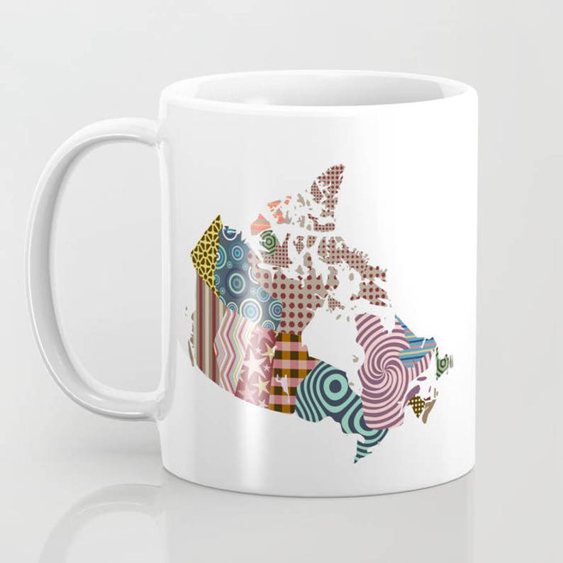 Canada Map City Decor Geometric Design Cubist Art