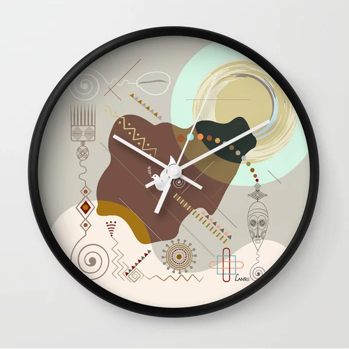 Nigerian Décor Wall Clock, Lagos Abuja Afrofuturism Timepiece Design