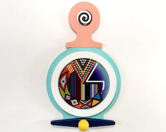 Afrocentric Geometric Wall Sculpture: Modern African Wood Art, Cubist Home Decor, Limited Edition