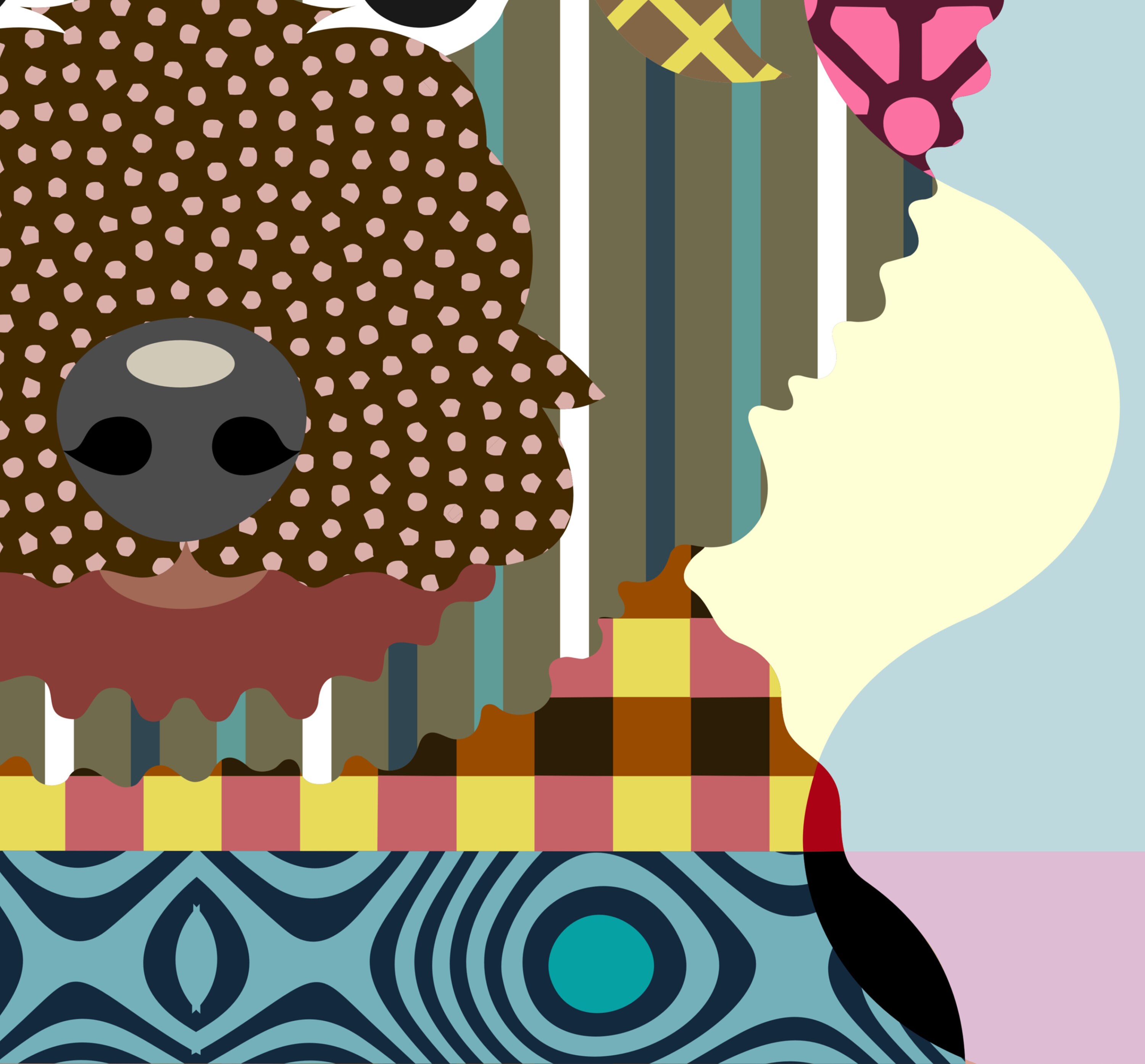 Golden Doodle Art Dog Print, Pet Portrait Animal Painting Puppy Decor