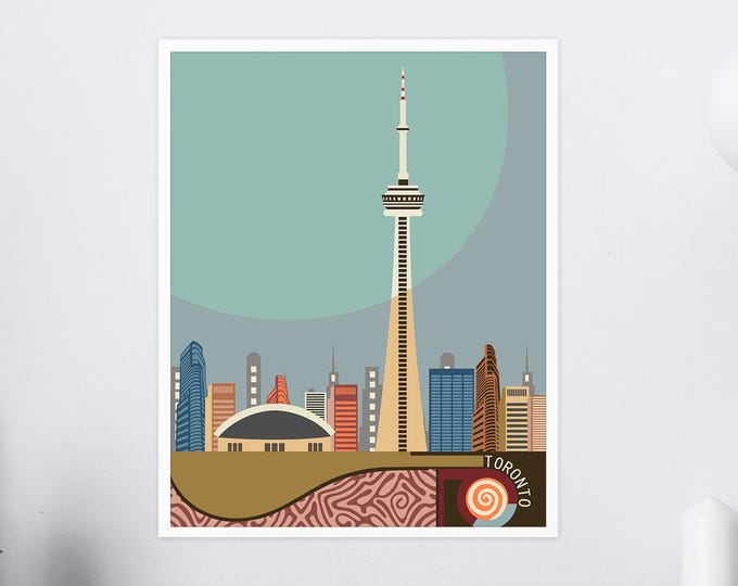 Toronto Skyline CN Tower Canada Gift Art City Decor