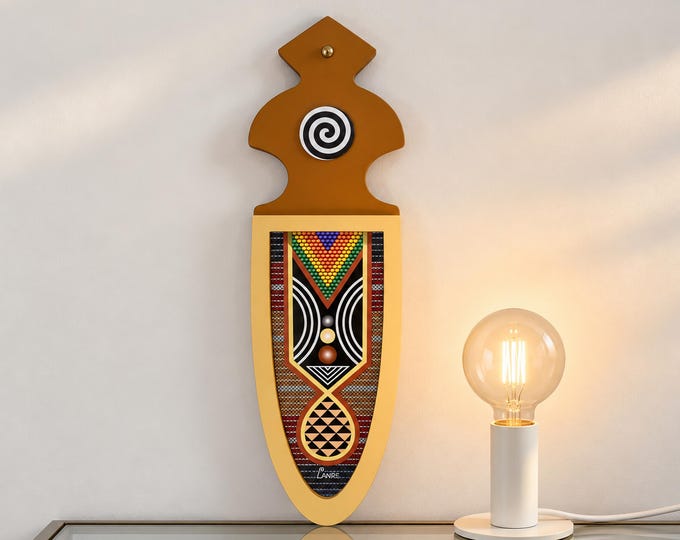 Modern Afrocentric Wooden Wall Art Geometric Minimalist Cultural Décor Plywood Artwork