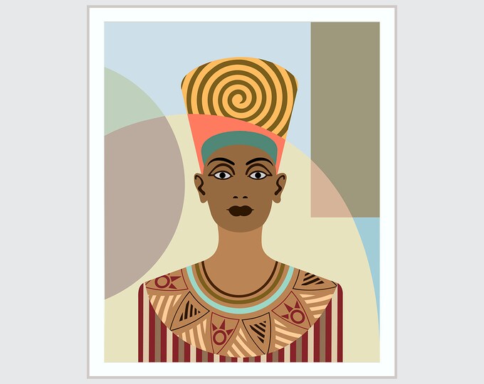 Nefertiti Painting Ancient Egypt Art Queen Portrait Poster