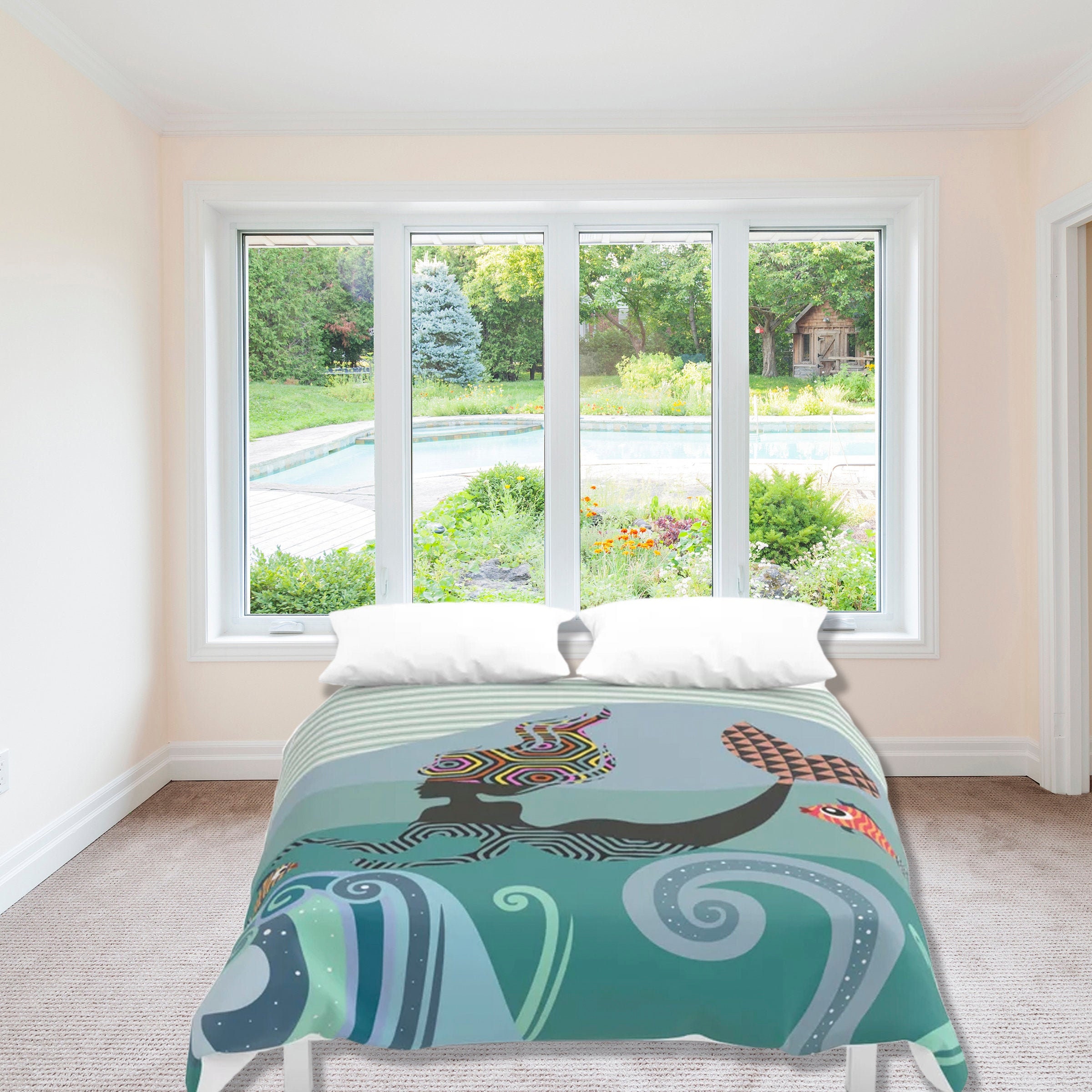 Mermaid Duvet Cover Girly Bedding Gift For Her