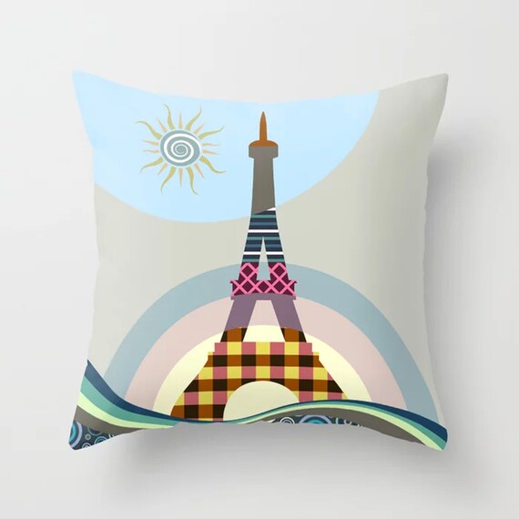 Eiffel Tower Pillow French Cushion Paris throw pillow | Etsy