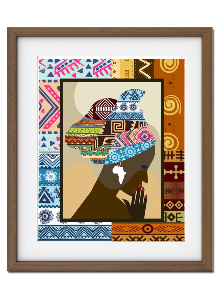 African Woman Print Wall Art Decor, Black Girl Poster