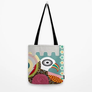 Bird Tote American Eagle Bag, Printed Canvas image 2