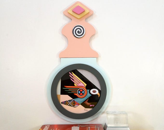 Cubist Eagle Wood Wall Sculpture: Geometric Bird Art, Inspirational Decor