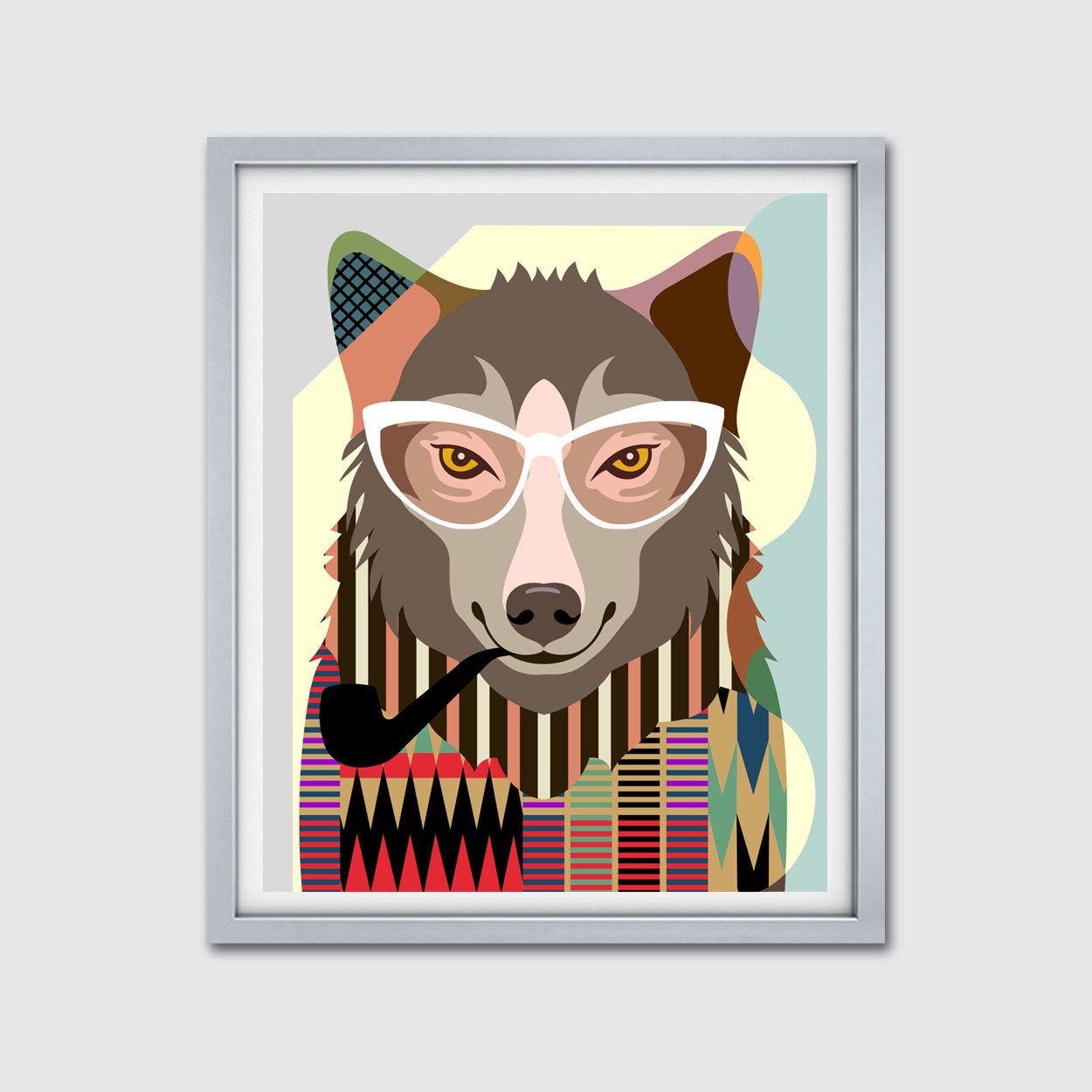 Wolf Tote Gift Bag, Funny Wild Wolf Art