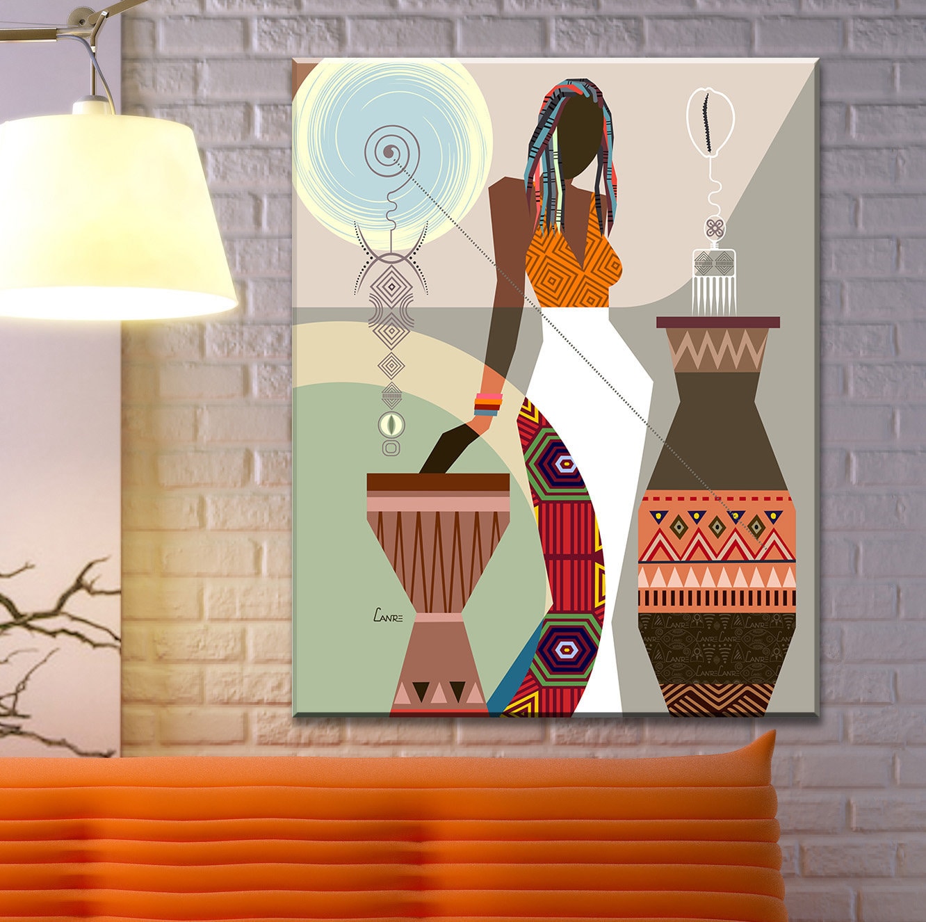 African Woman Art Black Girl Wall Decor Painting