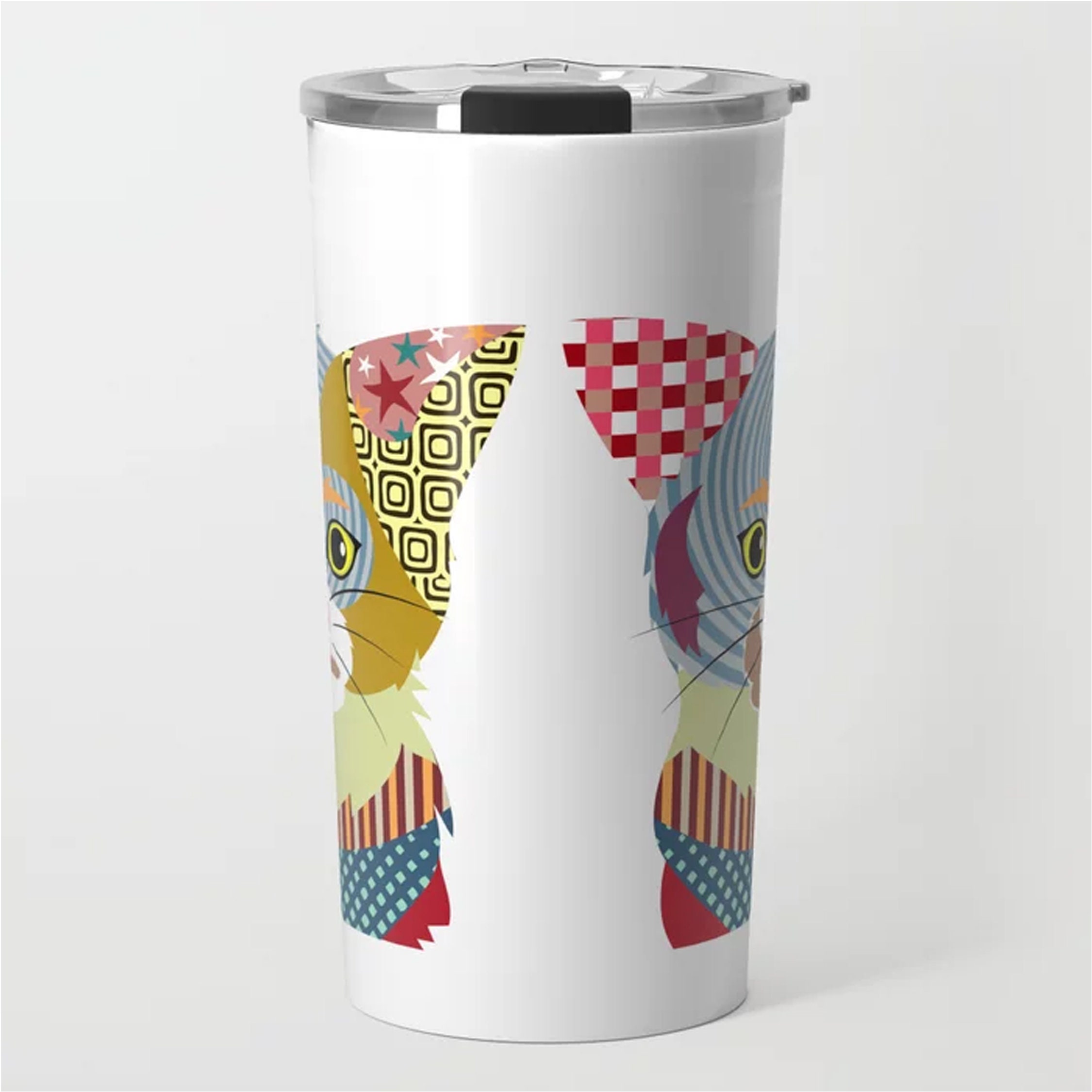 Cat Travel Coffee Mug, Kitten Stainless Steel Cup