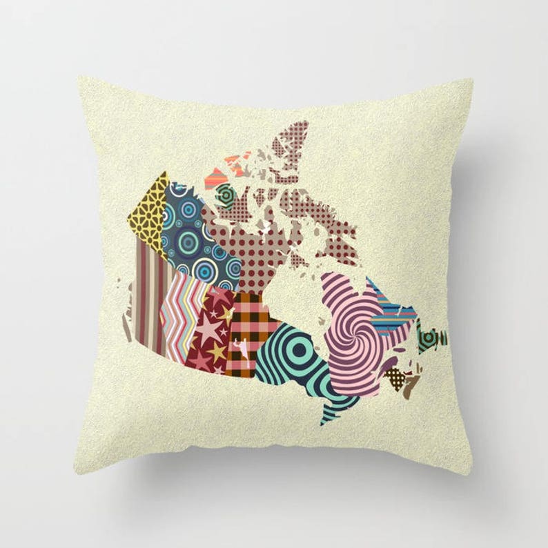 Canada Map City Decor Geometric Design Cubist Art
