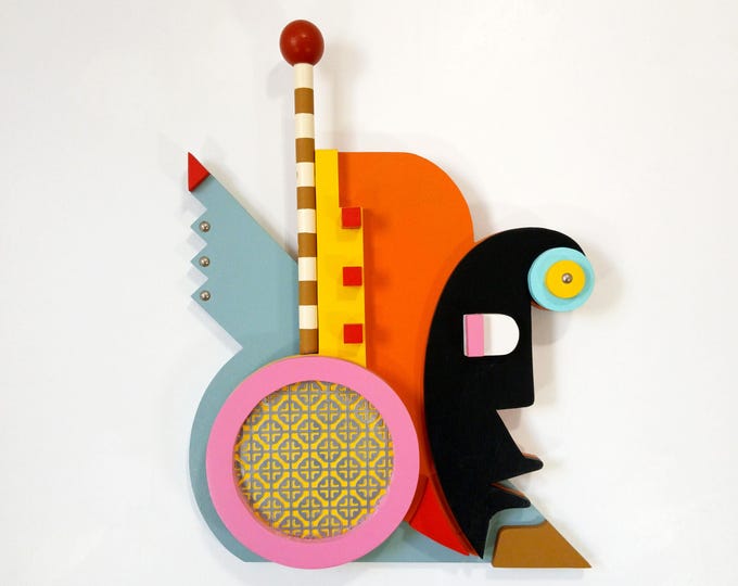 African Wooden Mask Original Unique Wood Ethnic Abstract Colourful Modern African Home Decor Gift