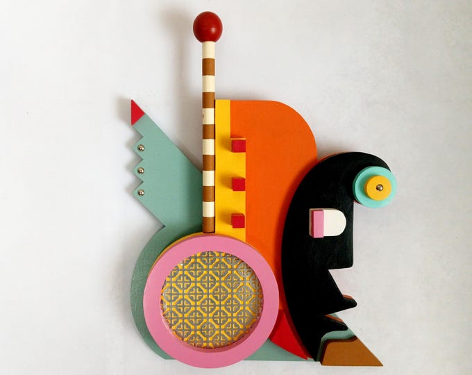 African Wooden Mask Original Unique Wood Ethnic Abstract Colourful Modern African Home Decor Gift